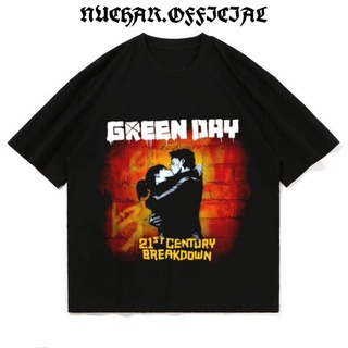 เสื้อยืดทุกวันdailyNuchar - เสื้อยืด ลายวง Green Day Band 21st สีดําSto5XL