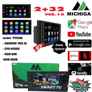 มาใหม่..จอแอนดรอยด์ตรงรุ่น โตโยต้า 7 นิ้ว Android แท้ MICHIGA-TY216A เวอร์ชั่น 10 แรม 2+รอม 32