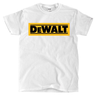 [S-5XL] เสื้อยืด พิมพ์ลายโลโก้ DeWalt สีขาว