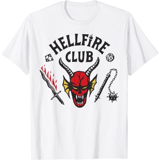 เสื้อยืดโอเวอร์ไซส์เสื้อยืด พิมพ์ลาย Stranger Things 4 Hellfire Club สําหรับผู้ชาย และผู้หญิงS-3XL