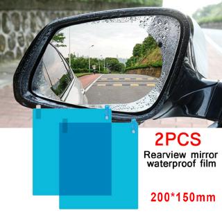 Anti-Fog Film Replacement Protector Parts Light Blue Square Sticker Car Truck Anti-glare 2pcs Mirror Waterproof