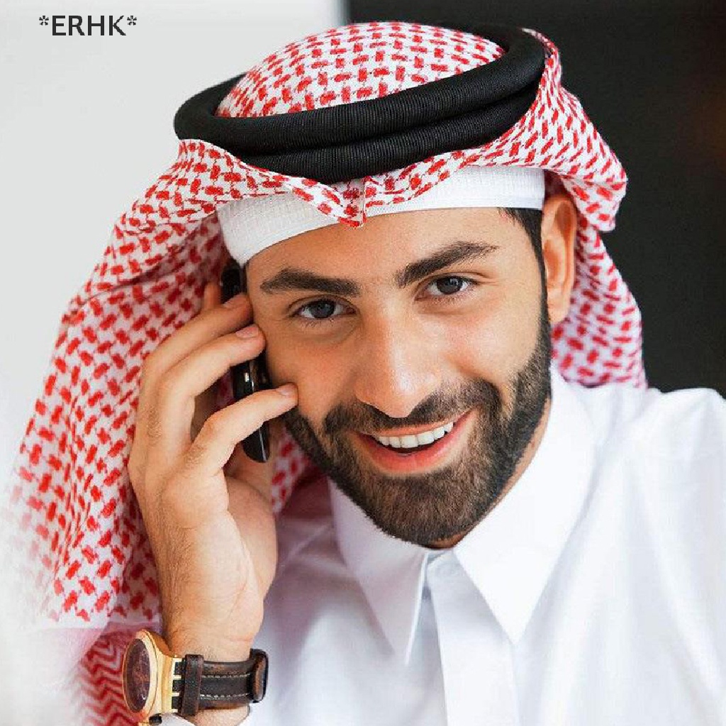 erhk-ผ้าโพกหัว-ผ้าโพกหัว-พิมพ์ลายสก๊อต-สไตล์อาหรับ-มุสลิม-สําหรับผู้ชาย
