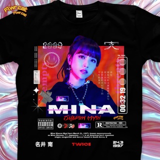 【hot tshirts】เสื้อยืดสีขาวผู้หญิง TWICE MINA TEE FLWRCATเสื้อผ้าผู้ชายเสื้อยืดผู้หญิง2022