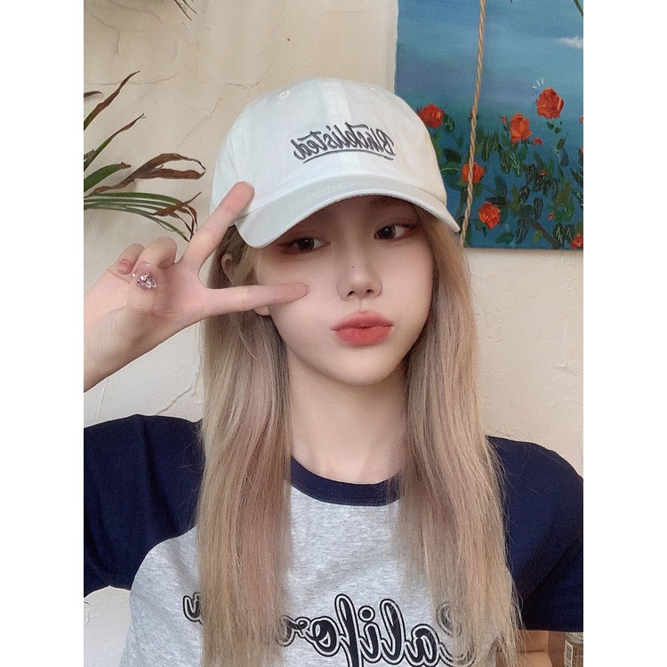 หมวกปีกโค้ง-กันแดด-พิมพ์ลายตัวอักษรน่ารัก-สีชมพู-สไตล์เกาหลี-แฟชั่นฤดูใบไม้ผลิ-และฤดูร้อน-สําหรับผู้หญิง