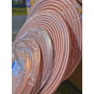 ภาพขนาดย่อของภาพหน้าปกสินค้าท่อทองแดงม้วน ขนาด 1/4 3/8 1/2 5/8 3/4 หนา 0.70 มม จากร้าน cmair987 บน Shopee ภาพที่ 1
