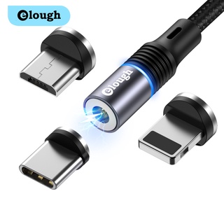 Elough 360 สายชาร์จแม่เหล็ก Usb Micro Usb / Type-C / Ios พร้อมสายเคเบิ้ลชาร์จไฟ Led