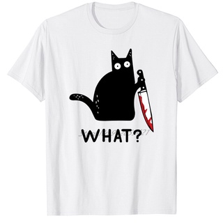 T-shirt  ขายดี เสื้อยืดแขนสั้น พิมพ์ลายกราฟฟิคแมว และมีด สําหรับผู้ชาย MFbcjn64LApddb37S-5XL