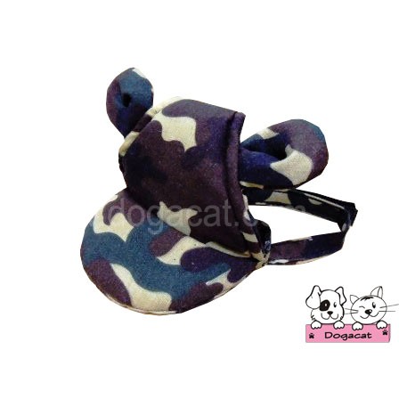 dogacat-หมวกสุนัข-หมาและแมว-หมวกมีหู-ลายทหาร-สีเขียว