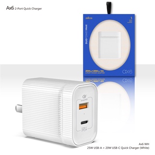 aClasio หัวชาร์จเร็ว Dual Power Max Delivery USB C หัวชาร์จ Type-C USB-C Wall Charger Adapter Ax6 Ax5 Ax4