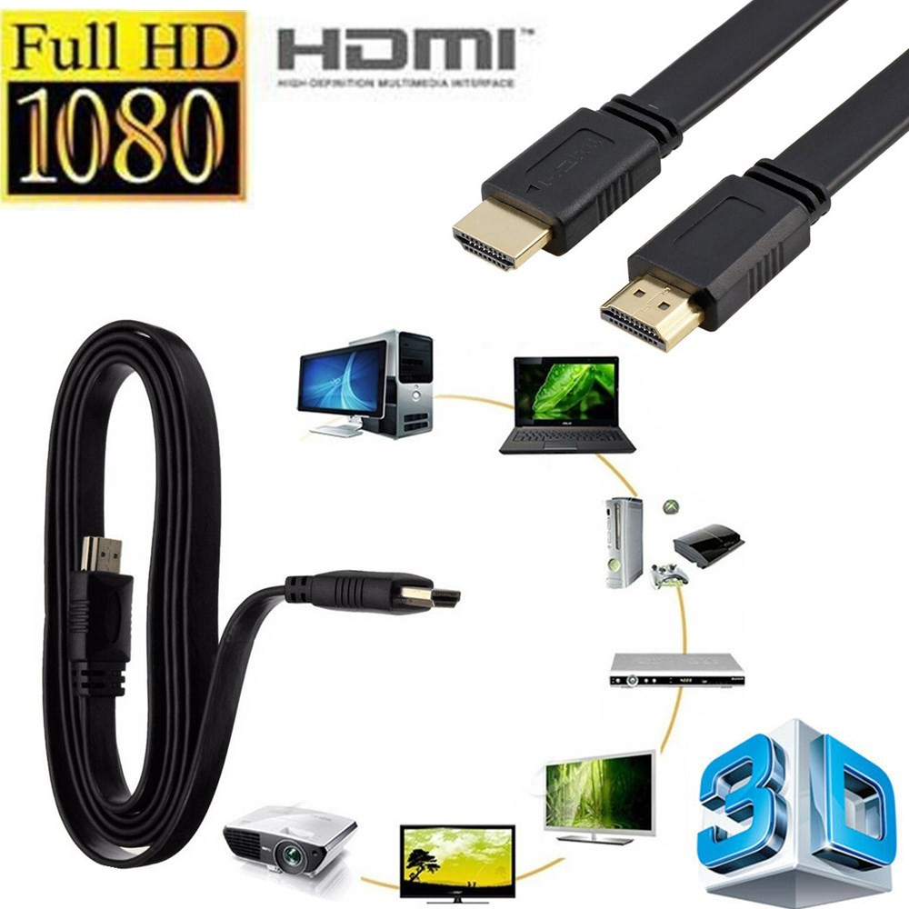 ภาพหน้าปกสินค้า1.5m 3m 5m 10m 15m 20m Flat HDMI Cable Adapter High Speed V1.4 จากร้าน newpower2 บน Shopee