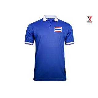 สกรีนเสื้อ 77DESIGN  เสื้อคอปก THAILAND21 สีน้ำเงิน เนื้อผ้าใส่สบาย