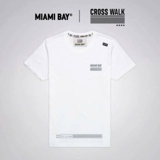 Miami bay เสื้อยืด รุ่น Cross walk สีขาว