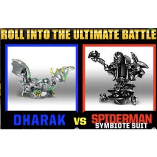 Bakugan vs. Marvel Special Edition Dharak vs. Ventus Spiderman Marvel-Symbiote Suit-Mechtanium Surge #บาคุกัน