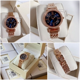 💚แท้💯 พร้อมส่ง💚นาฬิกา AK Watch  ANNE KLEIN Swarovski Crystal Rosegold Blue Dial AK2928