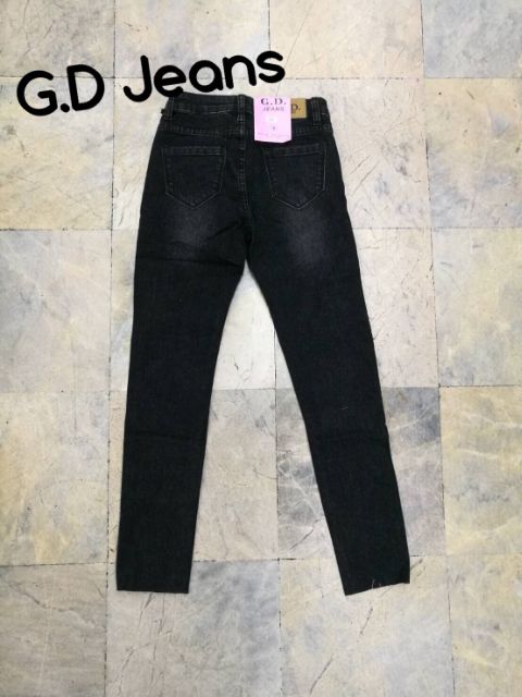 90031-g-d-jeans-ยีนส์ขายาวผ้ายืด-สีดำทรงเดฟ