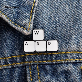 Bur-WASD Gaming Keyboard Enamel Computer Gamer Denim Jacket Lapel Brooch Pin Badge