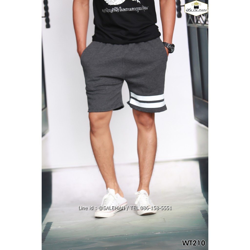 กางเกงขาสั้น-sport-รหัสwt215-สีดำ-ผ้าวอร์ม