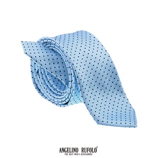 ANGELINO RUFOLO Necktie(NTS-จุด014) เนคไทผ้าไหมทออิตาลี่คุณภาพเยี่ยม ดีไซน์ Dot สีฟ้า/เลือดหมู/น้ำตาล/ม่วงเข้ม