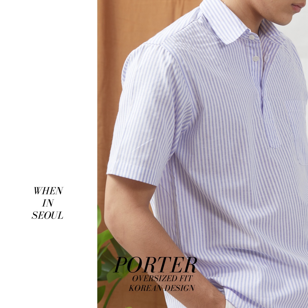 ภาพสินค้าเสื้อเชิ้ตแขนสั้น ผู้ชาย โอเวอร์ไซส์ เกาหลี PORTER - A MAN LAB เสื้อฮาวาย โปโล เสื้อเชิ้ตผู้ชาย จากร้าน amanlab บน Shopee ภาพที่ 5