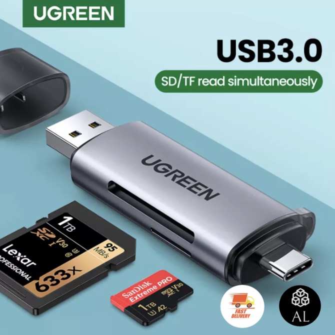[ส่งไวจากไทย] UGREEN SD Card Reader USB 3.0 Type C OTG Memory Card