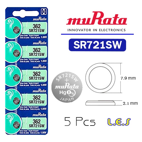 Murata 362 / SR721SW Watch Battery Button Coin Cell (ลดล้างสต๊อก) 50