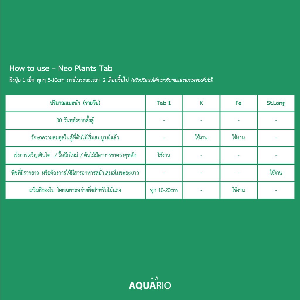 aquario-neo-plants-tab-ปุ๋ยฝังสำหรับพรรณไม้น้ำ-แร่ธาตุต่างๆ-ทั้งระบบปุ๋ยเคมีและปุ๋ยอินทรีย์