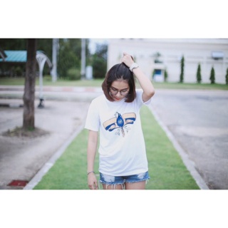 (มี2ลาย)เสื้อยืดสกรีนสีขาว
