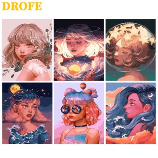 สินค้า Drofe ภาพวาดระบายสี สำหรับตกแต่งบ้าน ขนาด 40X50 ซม.