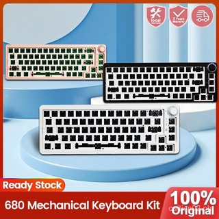TM680 แป้นพิมพ์เครื่องกล Rgb Bluetooth Hotswap Diy Customized Mechanical Keyboard Kit with FR4 3Pin And 5 Pin Switch Keyboard Mechanical Keycaps Tm 680 Hot Swappable Volume Control Cherry Mx Shaft Gateron Kailh Switches Volume Knob Install Keycap Thai