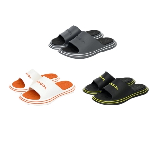 KANGOL Slippers unisex รองเท้าแตะ พื้นยาง สีเทา, ขาว-ส้ม, เขียว-ดำ 62251621