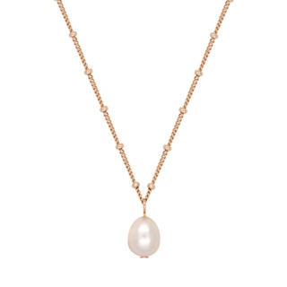 A.CEMI Tina Pearl Necklace มุกแท้ สร้อยคอมุกแท้ สร้อยคอเงินแท้ ชุบทอง 18K โรสโกลว์