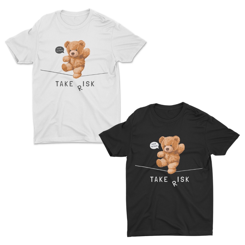 aideer-bear-collection-เสื้อสกรีนลายหมี-เสื้อลายตุ๊กตาหมี-มีทั้งสีขาวและสีดำ-the-risk