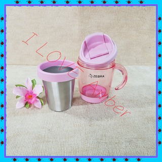 ชื่อ  : ZEBRA VACUUM FLASKS ,Zebra mug , Set 2 pcs. ถ้วยน้ำสุญญากาศ ม้าลาย แก้วน้ำ สูญญากาศ 2 ชั้น 0.3 ลิตร Apple ตราหัว