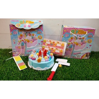 ของเล่นเด็ก Cake ขนมเค้ก Happy Birthday มี 37 ชิ้น พร้อมอุปกรณ์ตกแต่งหน้าเค้ก มีเสียงเพลง มีไฟ