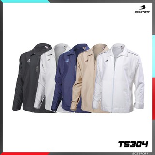 สินค้า BCS Sport(บีซีเอส สปอร์ต)เสื้อแจ็คเก็ต BCS Sport T5304 มี 5 สี ดำ เทาอ่อน กรม กากี ขาว Size S-6L(รอบอกเสื้อ 40\"- 54\")