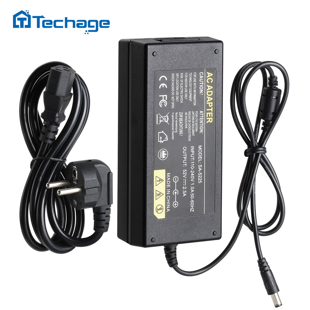 Techage 52V 2.5A DVR NVR Power Adapter AC 100-240V PoE Surveillance ...