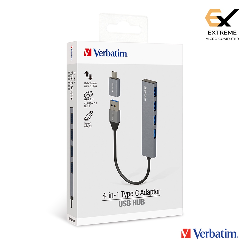 verbatim-4-in-1-3-0-usb-hub-with-type-c-adaptor-66627