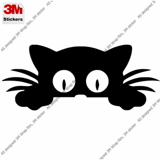 แมว สติ๊กเกอร์ 3M ลอกออกไม่มีคราบกาว cat seek and hide Removable 3M sticker, สติ๊กเกอร์ติด รถยนต์ มอเตอร์ไซ