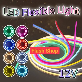 LED Neon flex 12V ขนาด 6x12มม.5m.ไฟนีออนดัด กันน้ำ นีออนเฟลกซ์ ดัดอักษรป้ายไฟ ตัดได้ทุก2.5cm ทำรูปทรงต่างๆไฟประดับตกแต่ง