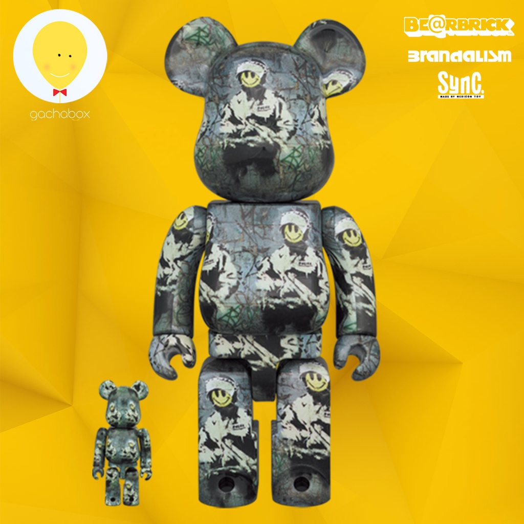 gachabox Bearbrick Brandalism Riot Cop 100%+400% - แบร์บริค พร้อมส่ง Be ...