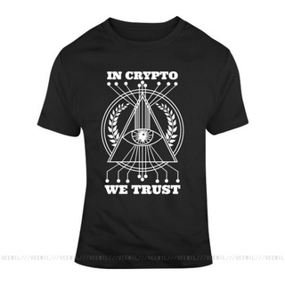 เสื้อยืดสีขาวเสื้อยืด พิมพ์ลายกราฟฟิค In Crypto Currency Bitcoin Ethereum Blockchain We Trust สไตล์วินเทจS-4XL