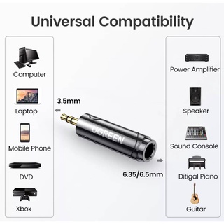 ภาพขนาดย่อของภาพหน้าปกสินค้าUGREEN รุ่น 80730 อะแด็ปเตอร์แจ็ค Aux 3.5mm to 6.35mm/6.5mm วัสดุชุบทอง เชื่อมต่อสายแจ๊คโมโนเครื่องเล่นเสียง HIFI จากร้าน changphone บน Shopee