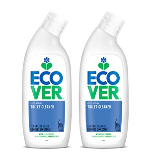 ECOVER  น้ำยาทำความสะอาดโถสุขภัณฑ์ อีคอเวอร์ ขจัดคราบตะกรัน ย่อยสลายทางชีวภาพ กลิ่นซีบรีซ และเซจ ผลิตในสหภาพยุโรป 2 ขวด