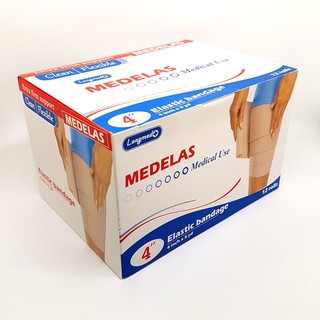 Elastic Bandage  2" และ 3" Longmed [กล่อง 12 ม้วน] ผ้ายืดรัดเข่า ผ้าพันเคล็ด