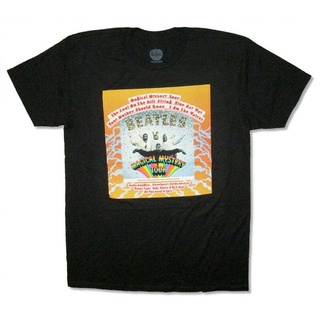 tshirtเสื้อยืดคอกลมฤดูร้อนWanyg เสื้อยืดลําลอง แขนสั้น พิมพ์ลาย The Beatles Magical Mystery Tour สีดํา สไตล์คลาสสิก ของข