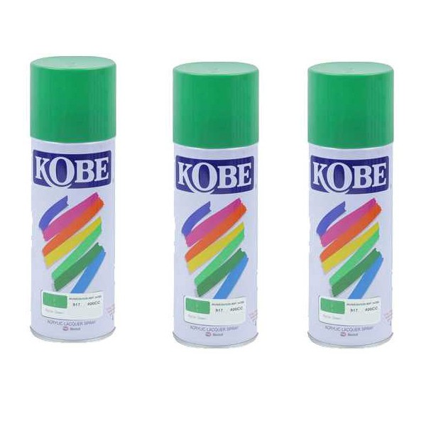 kobeสีพ่นสเปรย์-สีเสปรย์-สีอะคริลิค-ใช้งานได้หลากหลาย-สีสวยสดทนนาน-รุ่น-917-สีเขียว-3กระป๋อง-ราคาส่ง