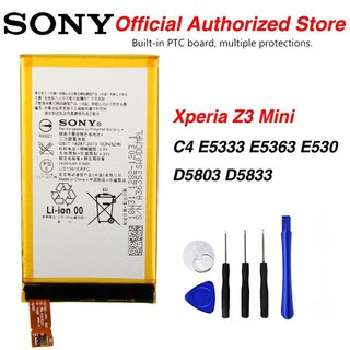 แบตเตอรี่ SONY Xperia Z3 mini C4 M55W D5833 D5803 SO-02G Z3 MINI LIS1561ERPC ของแท้ 2600 mAh