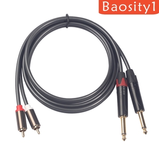 ( Baosity 1 ) 2x6 . 35 มม . To 2rca สายสัญญาณเสียงสเตอริโอชุบทอง 2x6 . 35 มม . 1 / 4 " Male Ts To 2 Rca Male