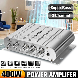 【พร้อมส่ง】เครื่องขยายเสียงซับวูฟเฟอร์ 400w 12V 2.1Ch HIFI ลําโพงสเตอริโอ 2 ตัว สําหรับรถยนต์