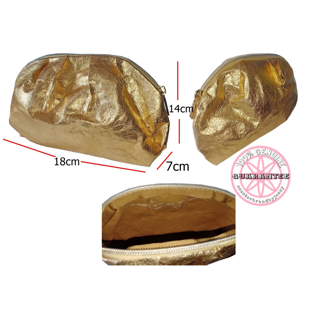 กระเป๋าคลัทช์-biotherm-golden-pouch-made-from-paper